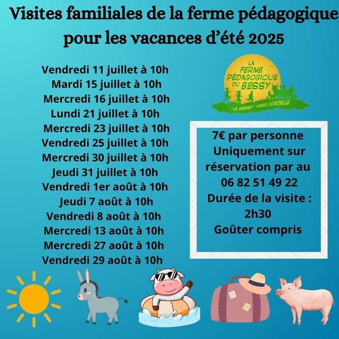Visite de la ferme pédagogique du Bessy