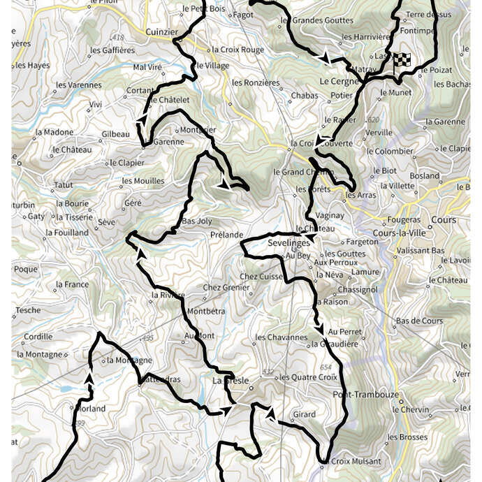 Itinéraire VTT : circuit 18 noir, base Le Cergne