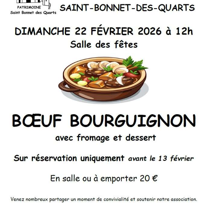 Repas Association Sauvegarde du Patrimoine Saint-Bonnet-des-Quarts