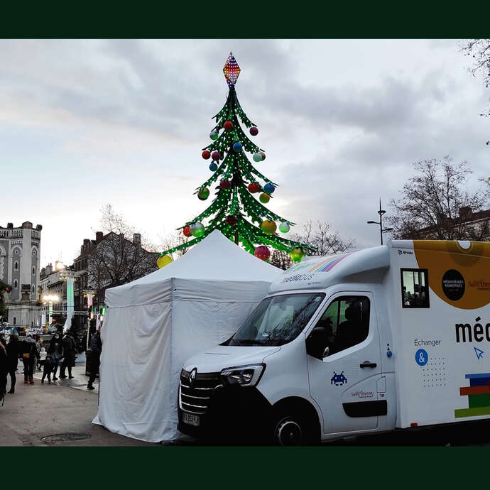 Le médiabus sur le marché de Noël