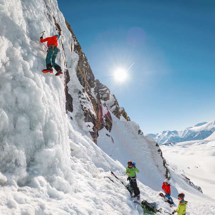 Animatie-initiatie ijsklimmen