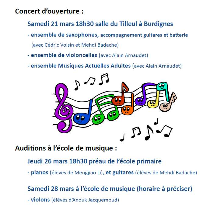 Concert d'ouverture de l'école de musique