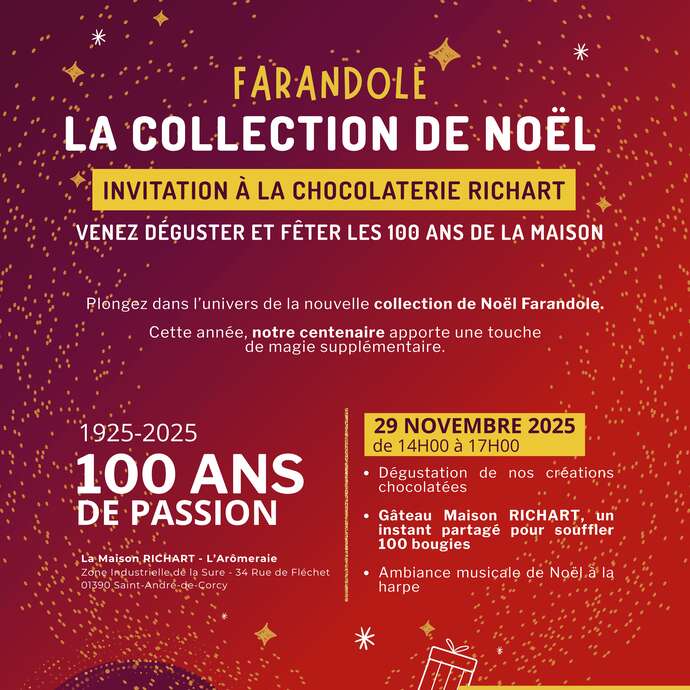 Chocolaterie RICHART : Portes ouvertes Noël et centenaire