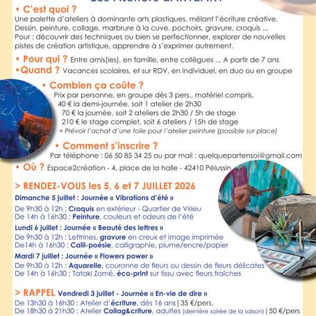 Atelier Arts Plastiques dART dART "Journée vibrations d'été"