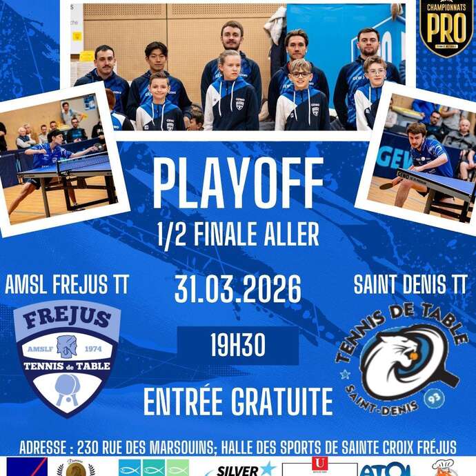 1/2 finale Pro B Tennis de Table - AMSL Fréjus / Saint-Denis 93