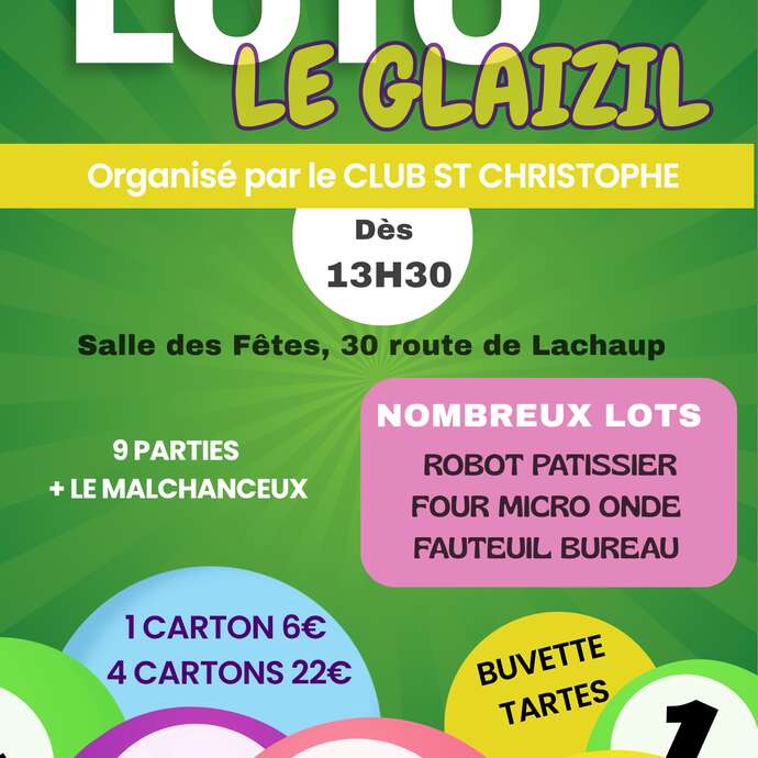 Loto du Club St Christophe du Glaizil