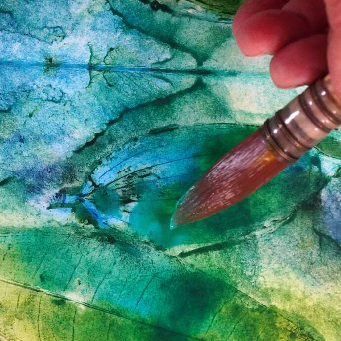 Empreintes végétales - atelier artistique