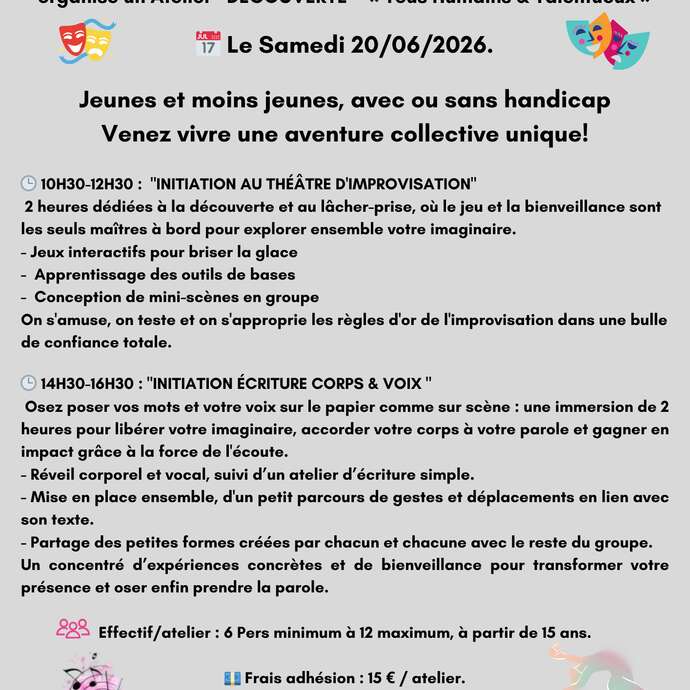 Atelier découverte « Tous Humains & Talentueux »