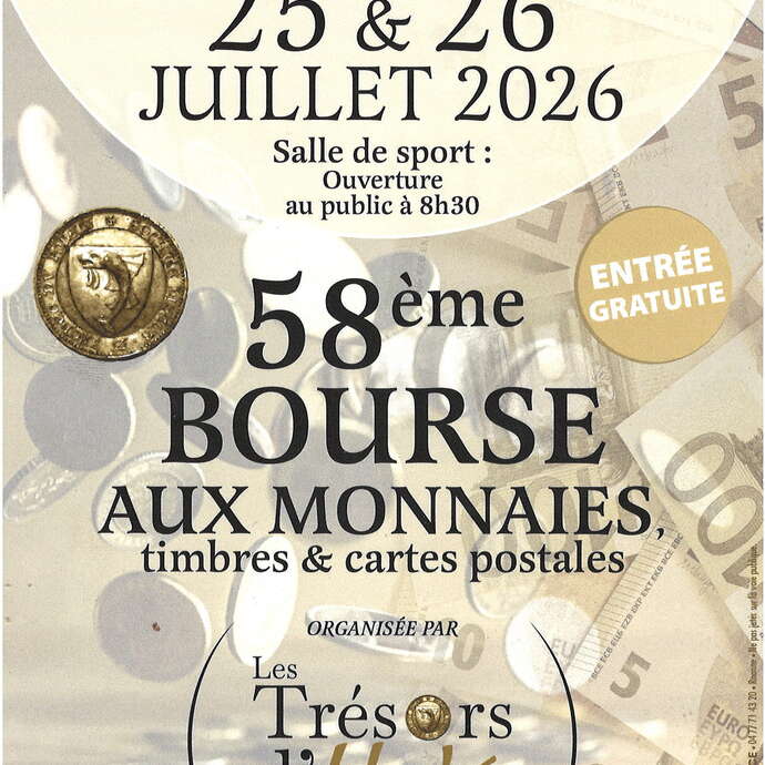 58e bourse aux monnaies, timbres, cartes postales et vide-greniers
