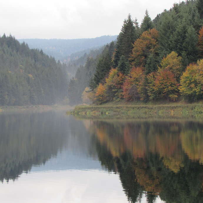 Tour du barrage de la rive