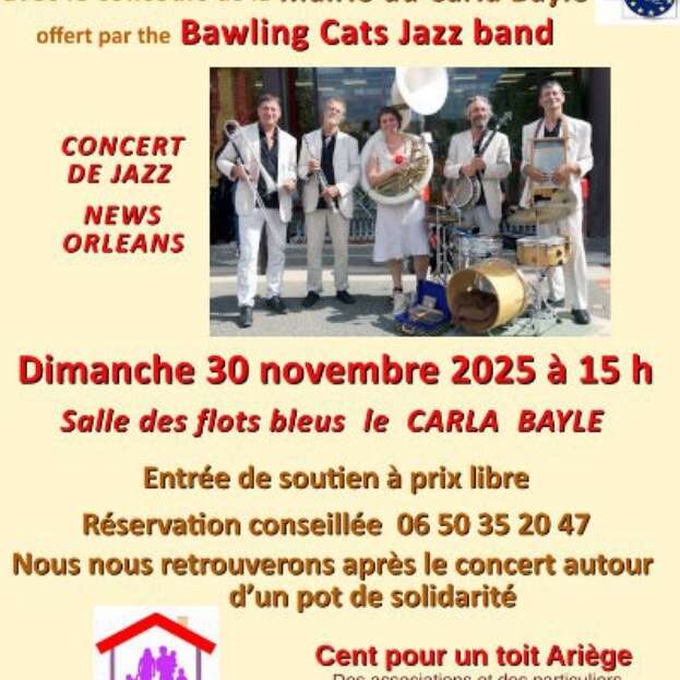 Concert de BAWLING CATS JAZZ BAND au profit de Cent pour un Toit Ariège