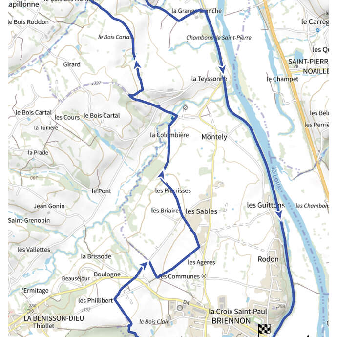 Itinéraire VTT : circuit 3 bleu, base Briennon