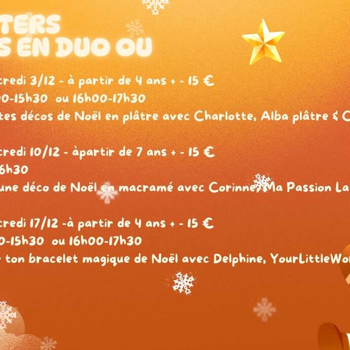 Les goûters créatifs en duo ou trio - spécial Noël