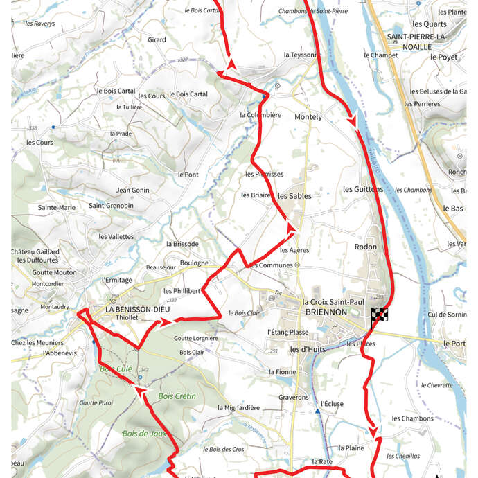 Itinéraire VTT : circuit 4 rouge, base Briennon