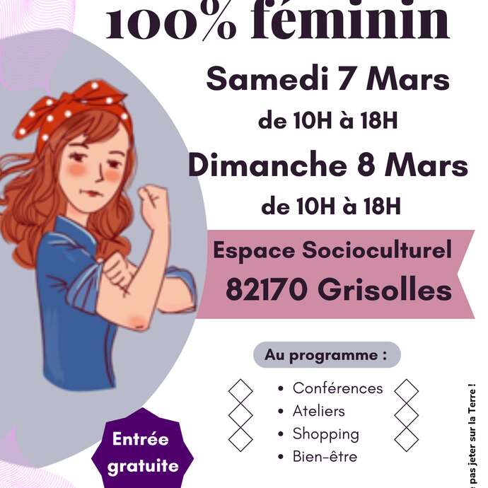 Journées 100% Féminin – 7 et 8 mars 2026 - Grisolles (82)