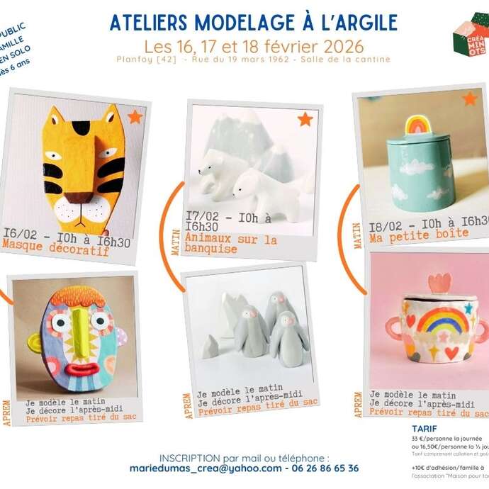 Ateliers modelage à l'argile