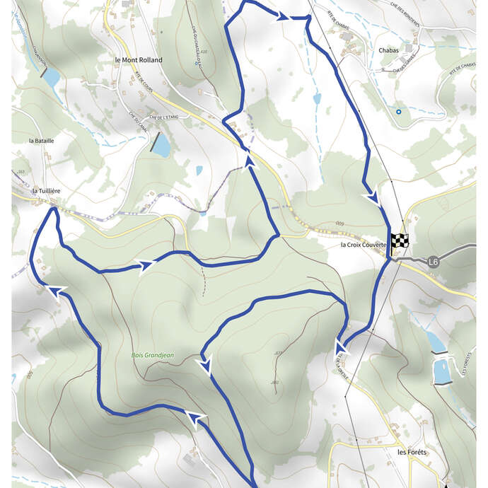 Itinéraire VTT : circuit 13 bleu, base Le Cergne