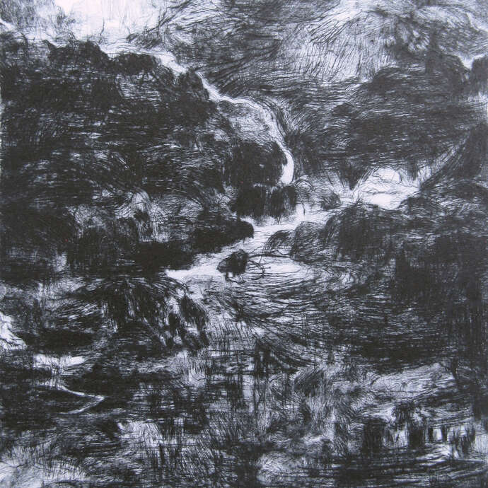 Atelier - Les heures bleues - Gravure en taille douce