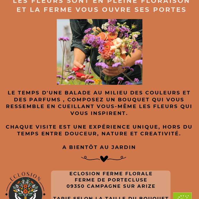 Cueillette de fleurs à la ferme