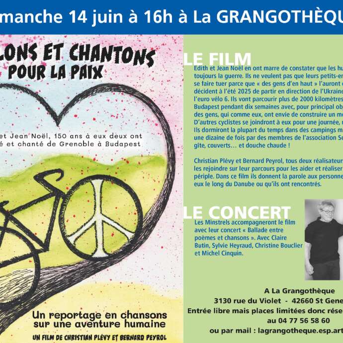 Projection "Pédalons et chantons pour la paix"