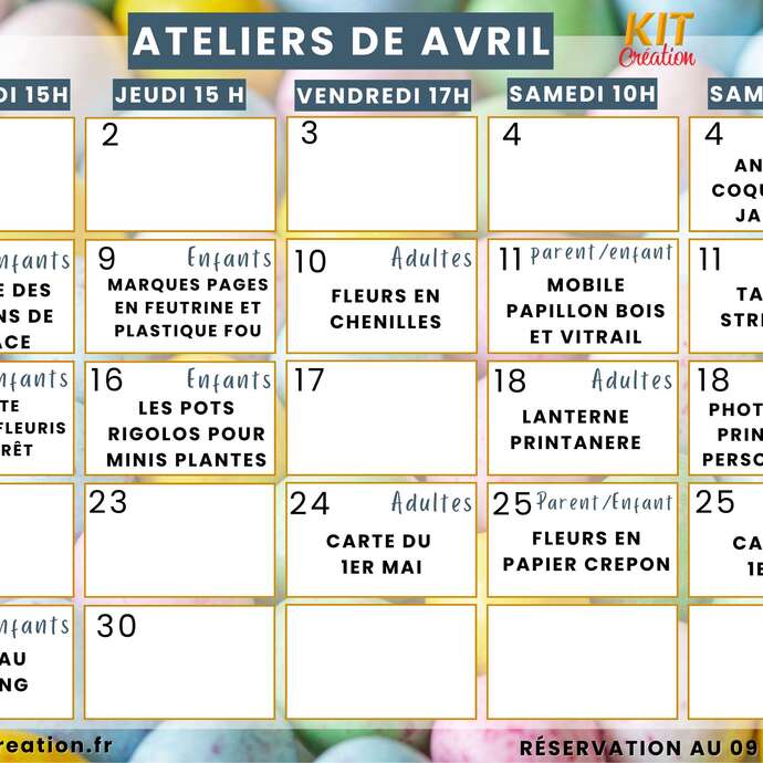 Ateliers de Loisirs Créatifs Enfants et Adultes