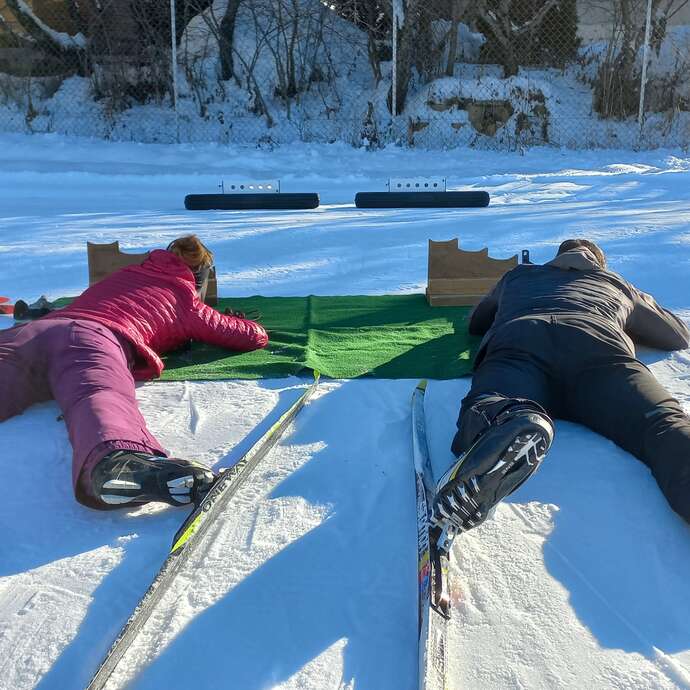 Initiation au tir au laser en ski de fond