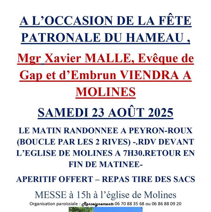 Fête Patronale du hameau de Molines