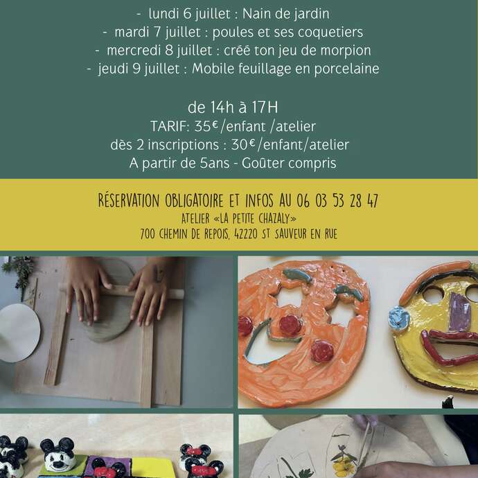 Ateliers poterie pour enfant