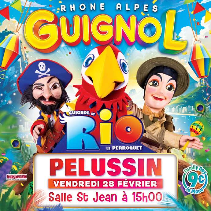 Guignol Rhône Alpes et Rio le majestueux perroquet