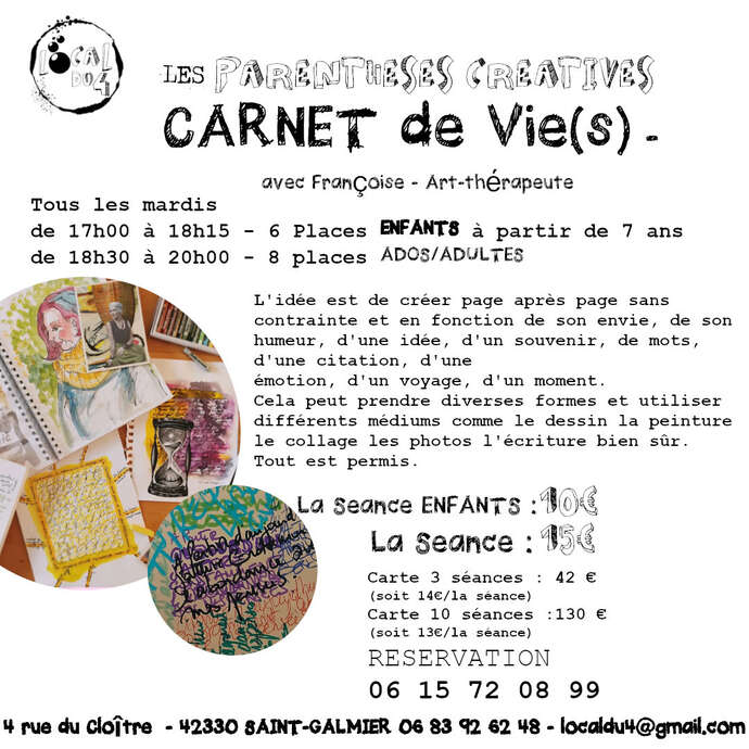 les Parenthèses créatives : Carnet de Vie(s) - ART-THERAPIE