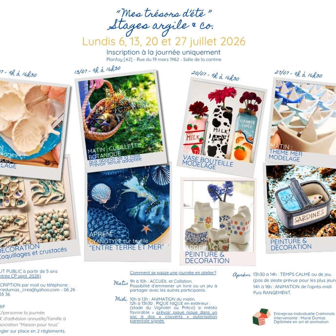 Stages créatifs de l'été "CréaMinots"