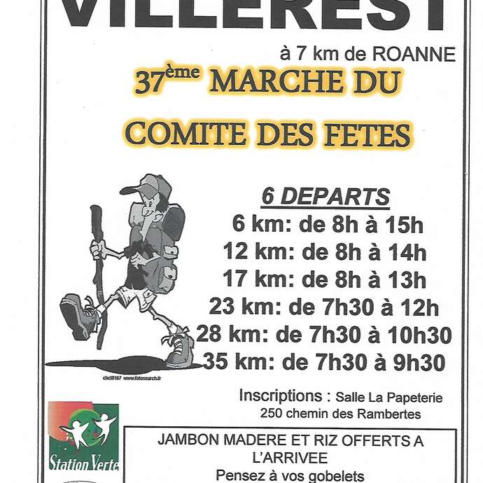 37 ème marche du Comité des Fêtes de Villerest