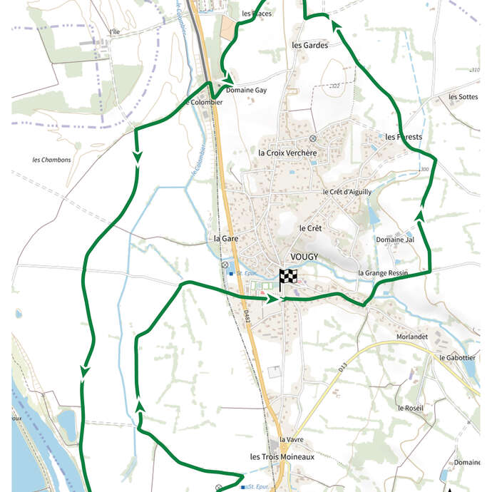 Itinéraire VTT : circuit 2 vert, base Briennon