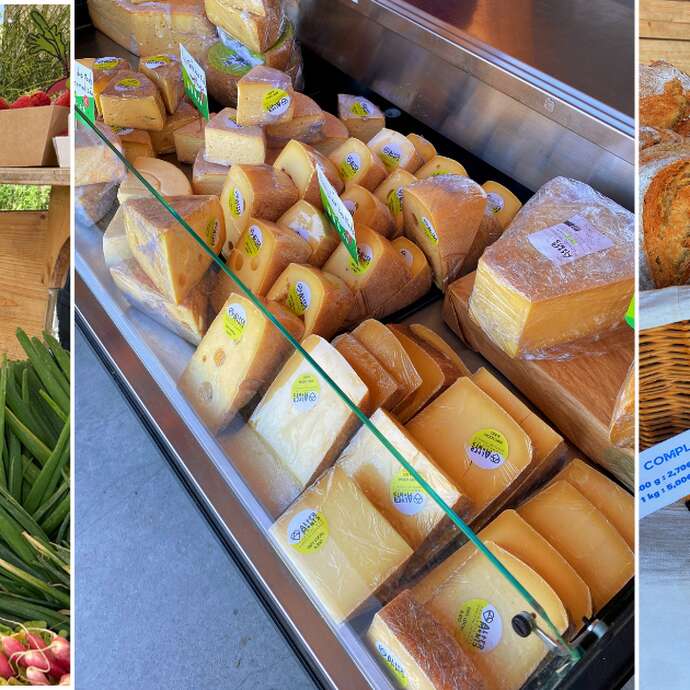 Marché bio et paysan à la fromagerie AlterMonts