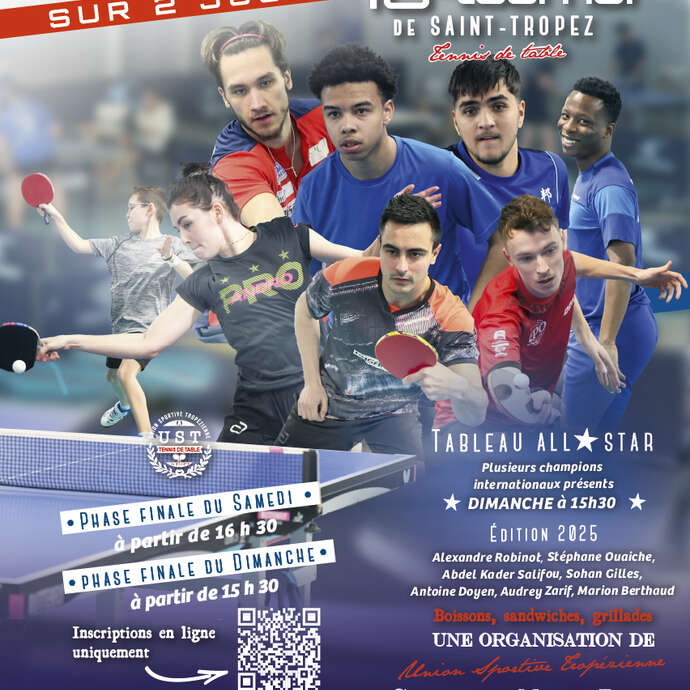 16ème tournoi national de tennis de table de Saint-Tropez
