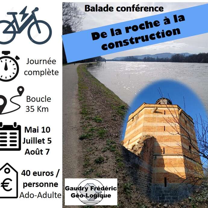 Balade géologique et nature à vélo électrique : Trévoux - Voie Bleue - Monts D'Or