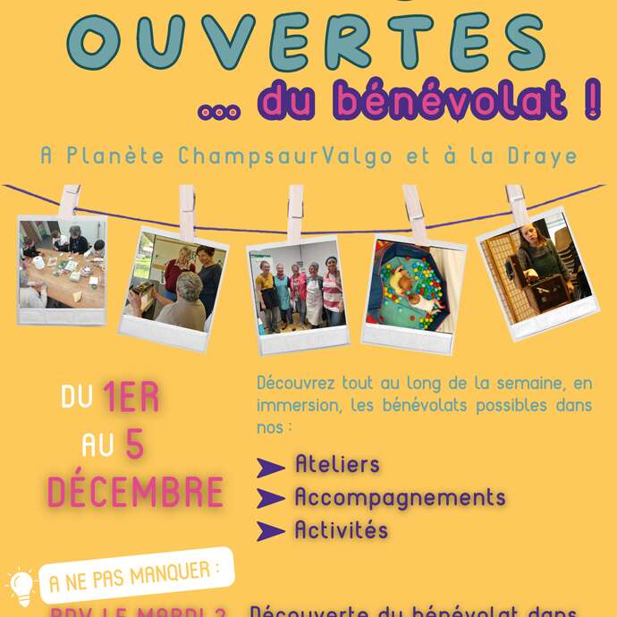 Semaine Portes ouvertes du bénévolat !