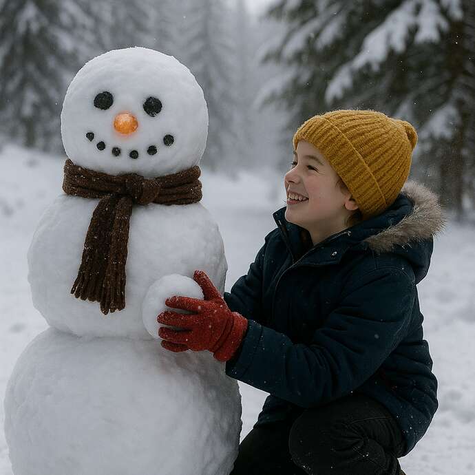 Concours de bonhomme de neige Front de neige des drapeaux !