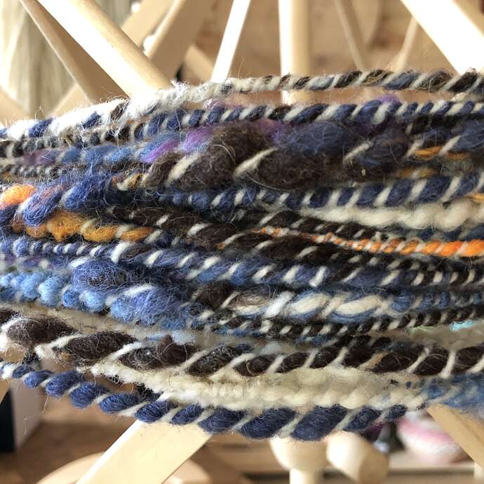 Spinning wool on a spinning wheel