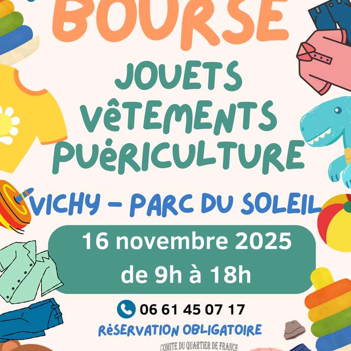Bourse jouets vêtements puériculture