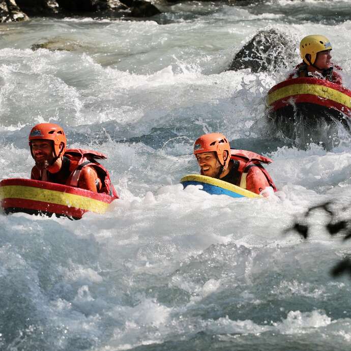 Hydrospeed sur les bords de l'Arve