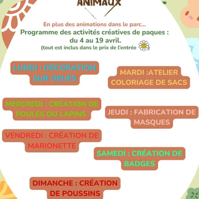 Vacances Pâques au Carré des Animaux