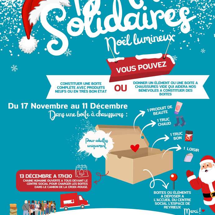 Collecte « BOITES SOLIDAIRES, NOEL LUMINEUX » & chaine humaine