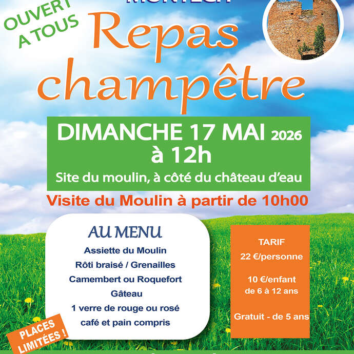 Repas champêtre au moulin
