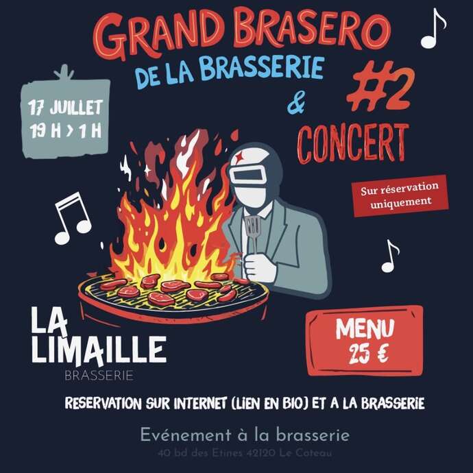 Grand brasero de la brasserie