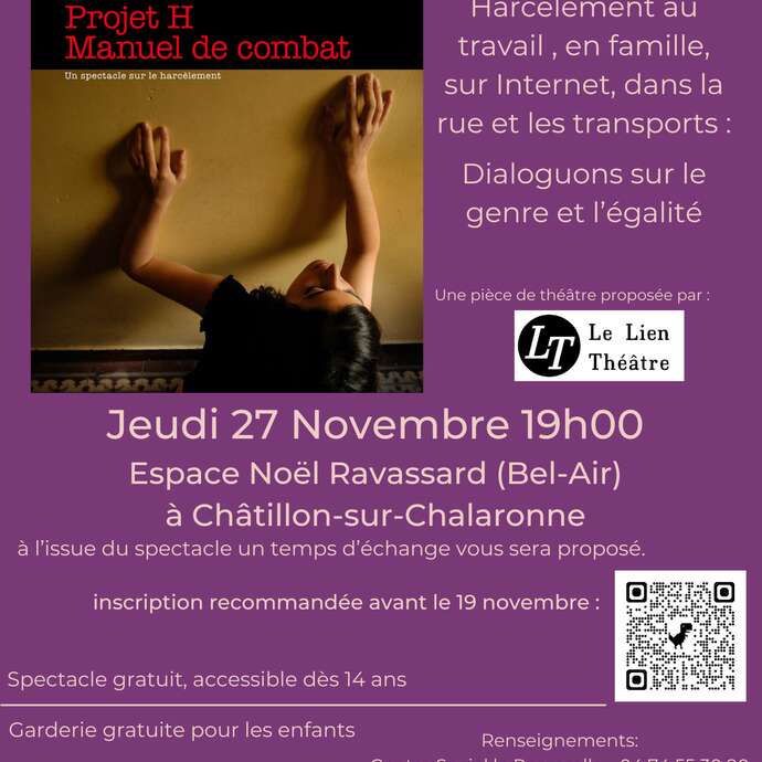 Soirée théâtre Projet H - Manuel de combat / contre les violences intra familiales