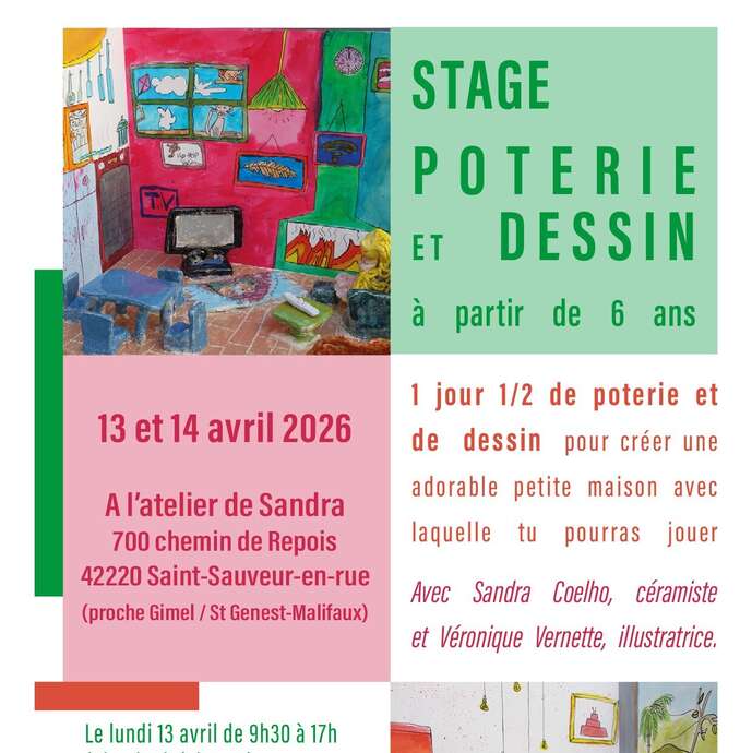 Stage poterie et dessin pour enfants