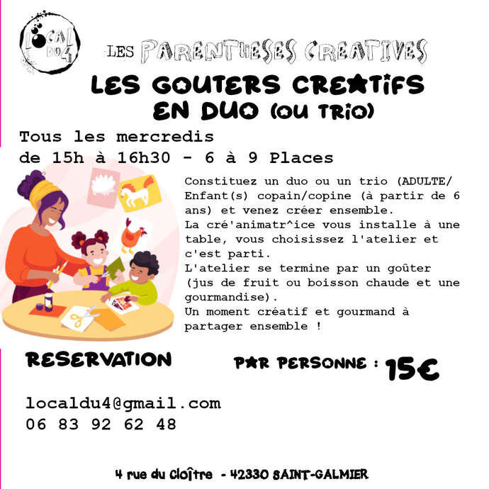 Les Goûters créatifs en duo ou trio : je te refais le portrait avec Eziok