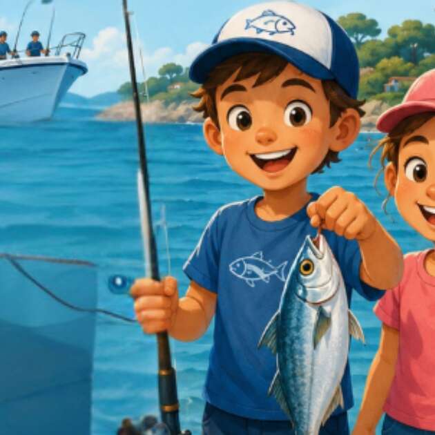 Concours de pêche en mer enfants