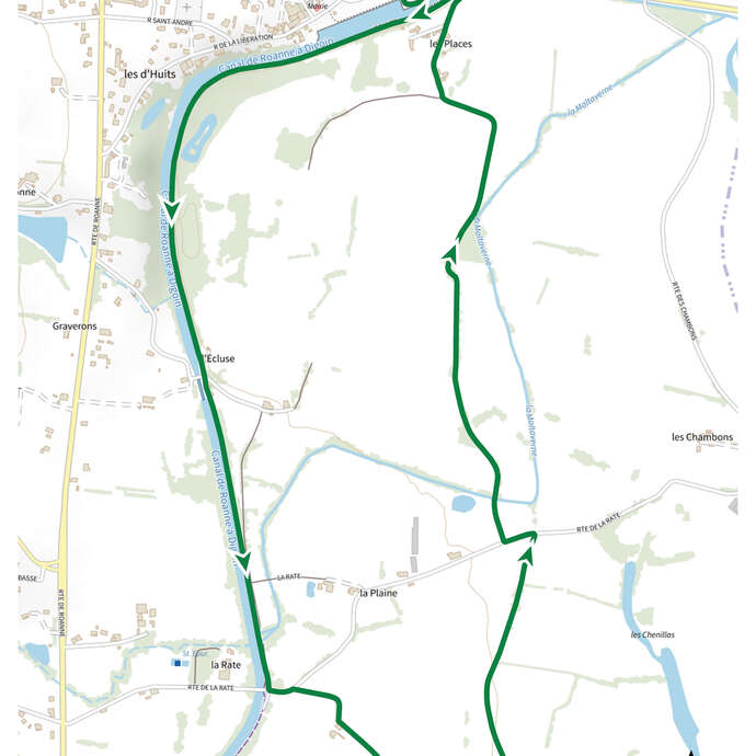 Itinéraire VTT : circuit 1 vert, base Briennon